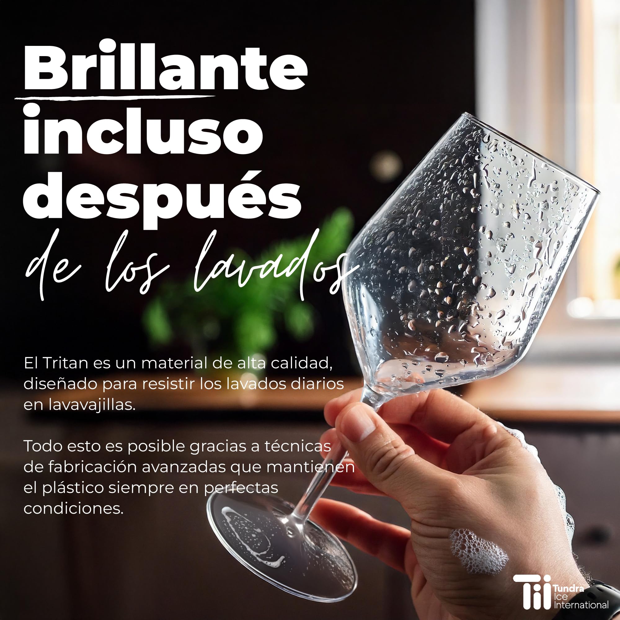 TUNDRA - 6 Copas Plastico Duro REUTILIZABLES para Vino y Cócteles | EVENT 47 cl. | IRROMPIBLES en Tritan® (Plástico Rígido) - Vasos de Plastico BPA Free y Aptas para Lavavajillas, Transparentes