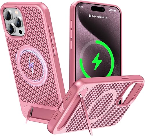 Miniatura 36 de Funda magnética de disipación de calor para iPhone 13 Pro Max, para MagSafe, protección contra caídas Coolingf, funda con función atril ajustable