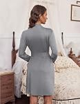Ekouaer Women Plus Size Robe Knee Length Lightweight Bathrobe Short Kimono Robes with Pockets Maternity Robe 1X-5X