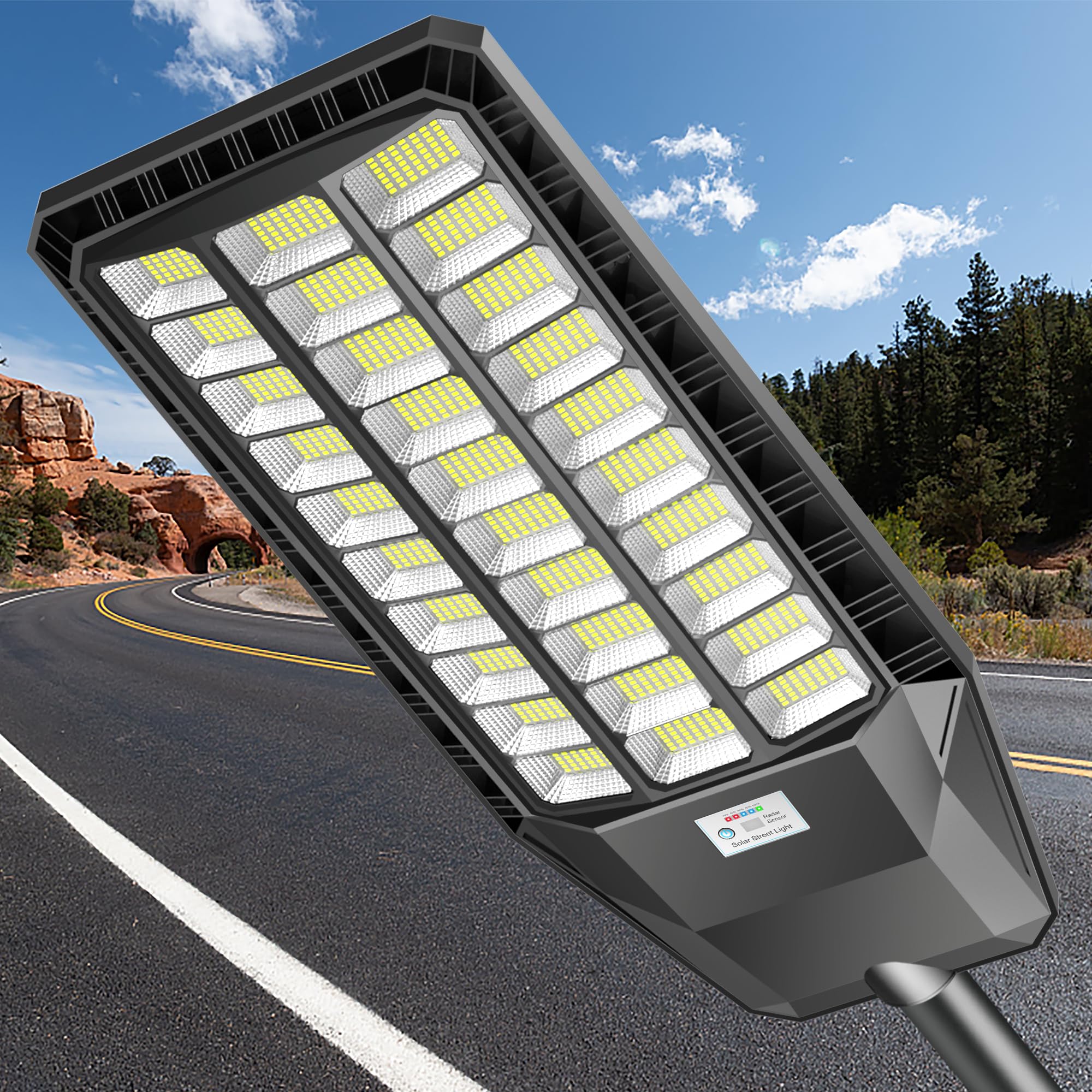 6000W Solar Street Light, Upgrade Solar Outdoor Light with Thickened ...