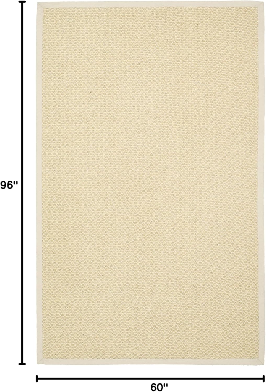 Cream Hand-Knotted Cotton Flatweave Area Rug, 5' x 8'