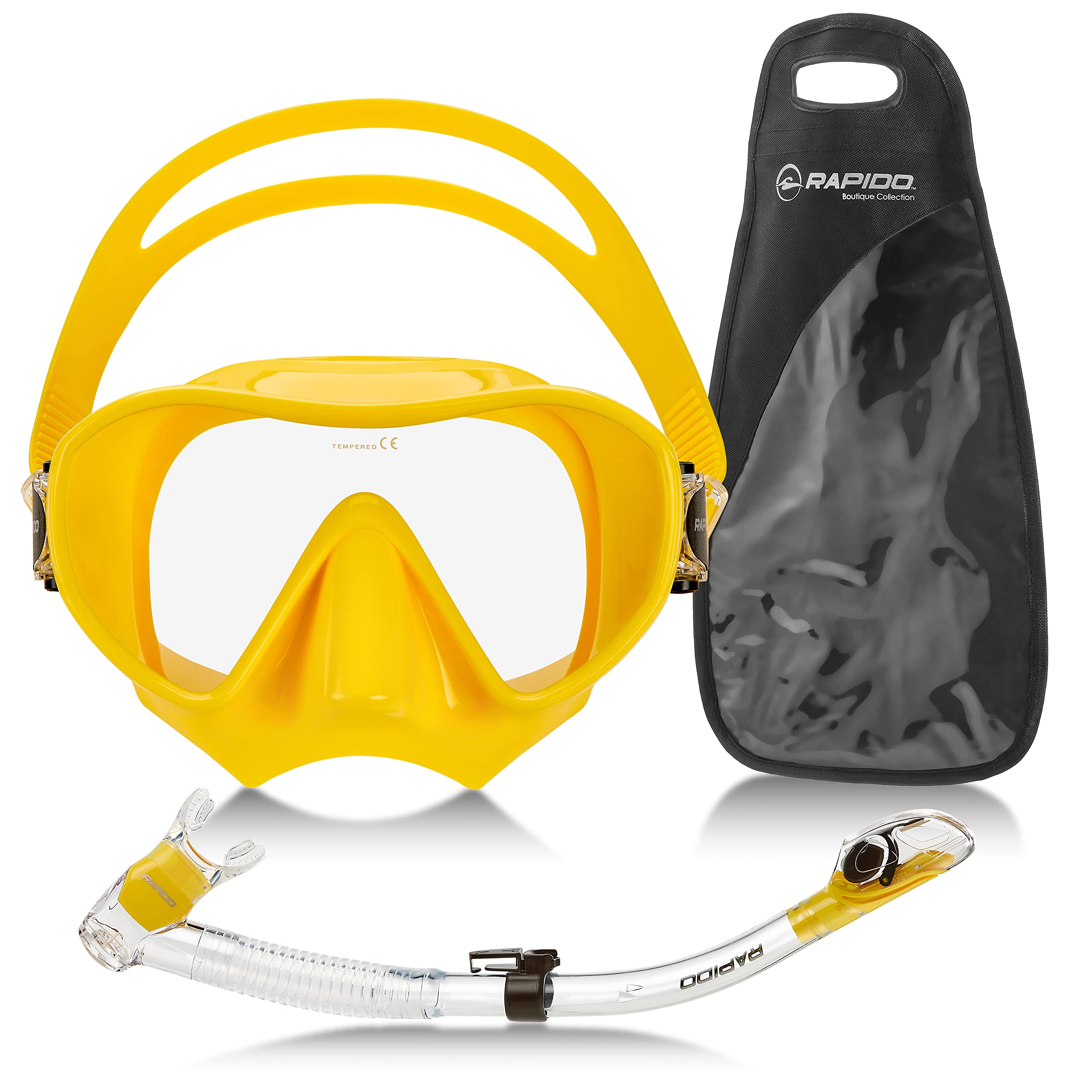 Phantom Aquatics Rapido Boutique Collection krótkie lekkie płetwy do pływania z rurką, wygodna, pełna kieszeń na stopy, do pływania i nurkowania z rurką - idealne do podróży