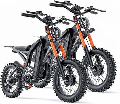 ASKGO Electric Dirt Bike, 5500W Peak Motor, 40MPH Fast Electric Bike, 48V/60V 30Ah Battery,100 Miles, NFC Unlock, Hydraulic Brakes, Full Suspension, 5 PAS Mode, 16" Off-Road E-Bike for Adults & Teens
