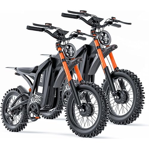 ASKGO Electric Dirt Bike, 5500W Peak Motor, 40MPH Fast Electric Bike, 48V/60V 30Ah Battery,100 Miles, NFC Unlock, Hydraulic Brakes, Full Suspension, 5 PAS Mode, 16" Off-Road E-Bike for Adults & Teens