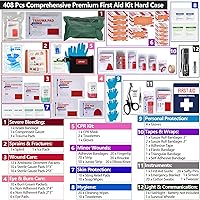 Vista 3 de Large First Aid Kit for Business- Plastic Wall Mounted First Aid Box,Hard Case First Aid Kit, Emergency Kit for Car,Home,Offices - 408 Piece
