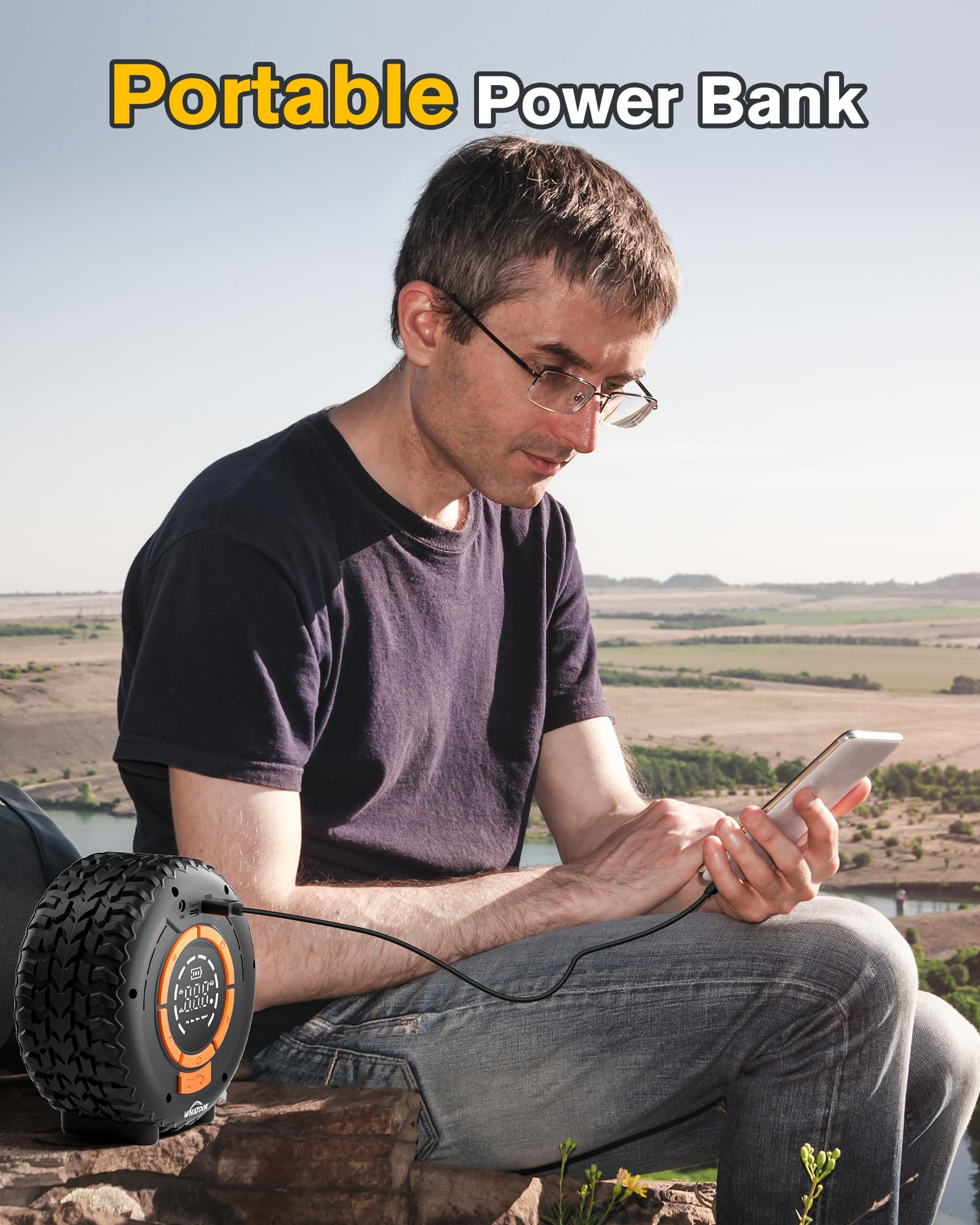 Batterie De Démarrage WHATOOK 3500A Avec Compresseur 150 PSI - Démarreur Voiture, Booster 12V, Pompe à Air, Lumière LED