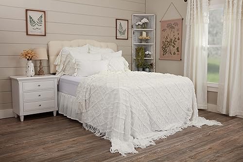 Miniatura 4 de Piper Classics Harmony Colcha tamaño King con flecos, 107 pulgadas de largo x 130 pulgadas de ancho, granja, bohemio, ropa de cama de felpilla