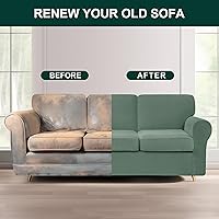 Vista 59 de CHUN YI - Funda elástica para sofá (7 piezas), funda para sofá de 3 plazas con tres respaldos y cojines separados con banda elástica, tela jacquard