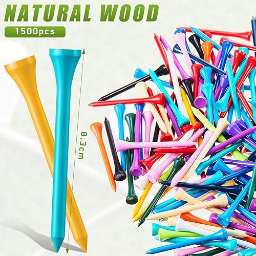 Miniatura 2 de Lewtemi Camisetas de golf de madera a granel, 3-14 pulgadas de alto, camisetas largas de golf de bambú, accesorios de pelota de golf para hombres,