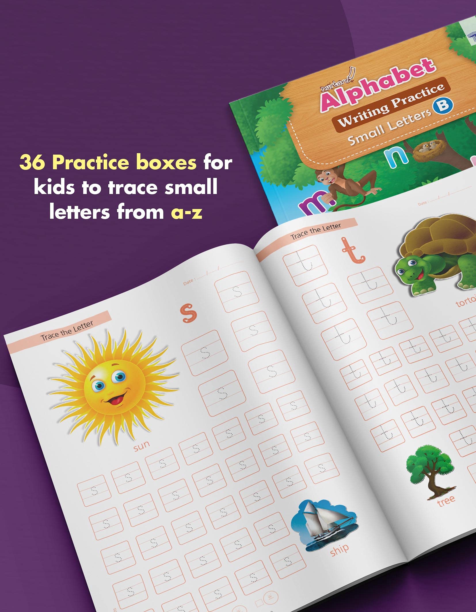 Nurture English Alphabet Writing Practice Books for Kids | 3 to 8 Year Old | ABCD Capital, Small and Cursive Letter Tracing Practise for Nursery, Preschool and Primary Children | Set of 3 Books 2