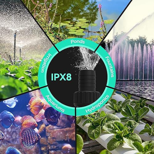 Miniatura 9 de Bomba de agua sumergible 3968 GPH, bomba de estanque de 110 W con 29.6 pies. Altura de elevación para piscina de estanque Koi, cascada, pecera,