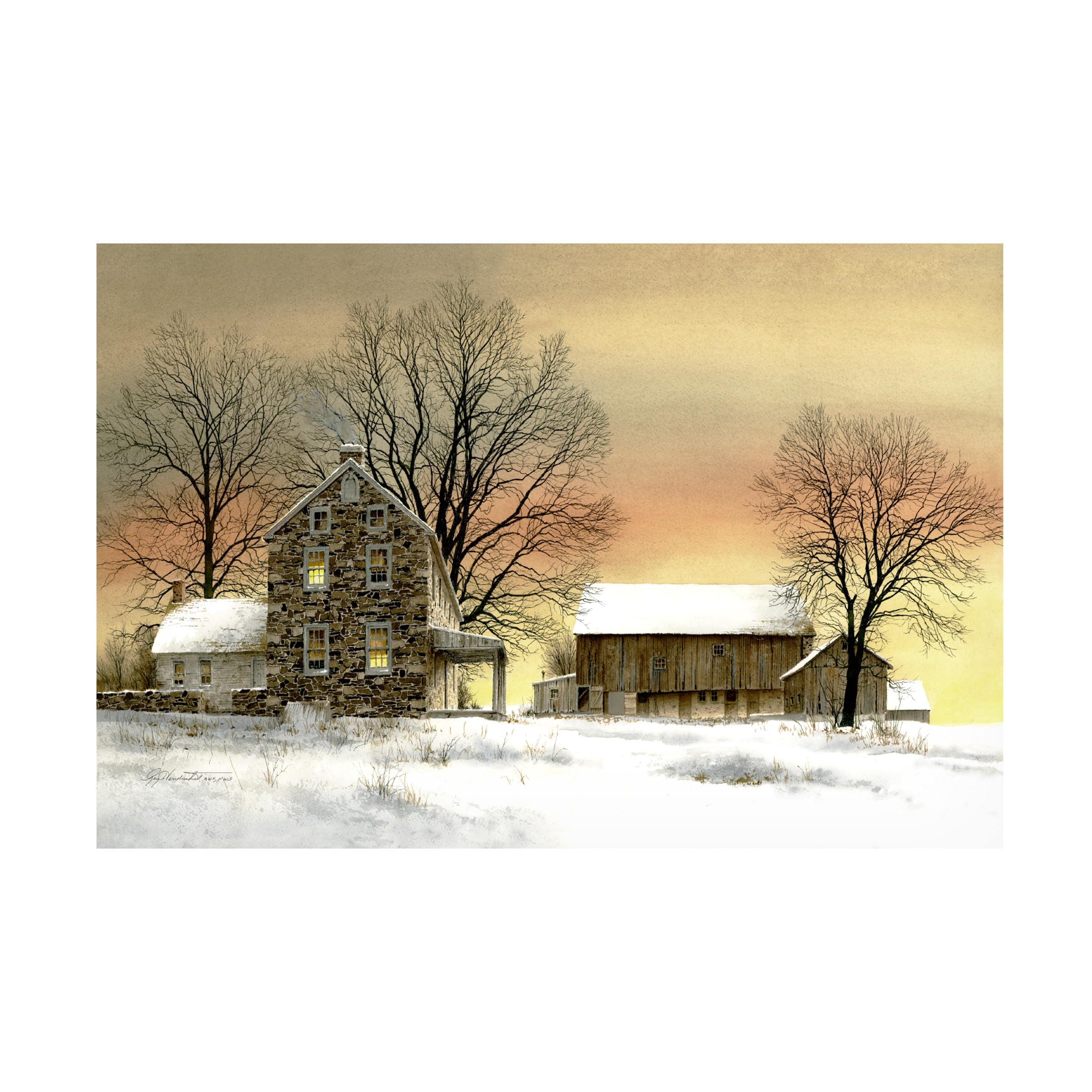 Trademark Fine Art Canvas Wall Art - Ray Hendershot ANOTHER WINTER Wall Art for Living Room Bedroom or