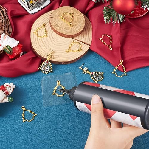 Miniatura 2 de Pandahall - Colgantes de aleación para árbol de Navidad 1260 x 1043 x 0079in marco hueco para hacer joyas de flores prensadas