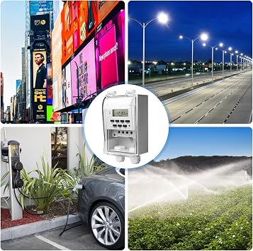 Programmable Time Relay Switch 220V 10A Digital Timer Intelligent Timer Digital LCD Timer with Waterproof Transparent Cover Electronic Timer