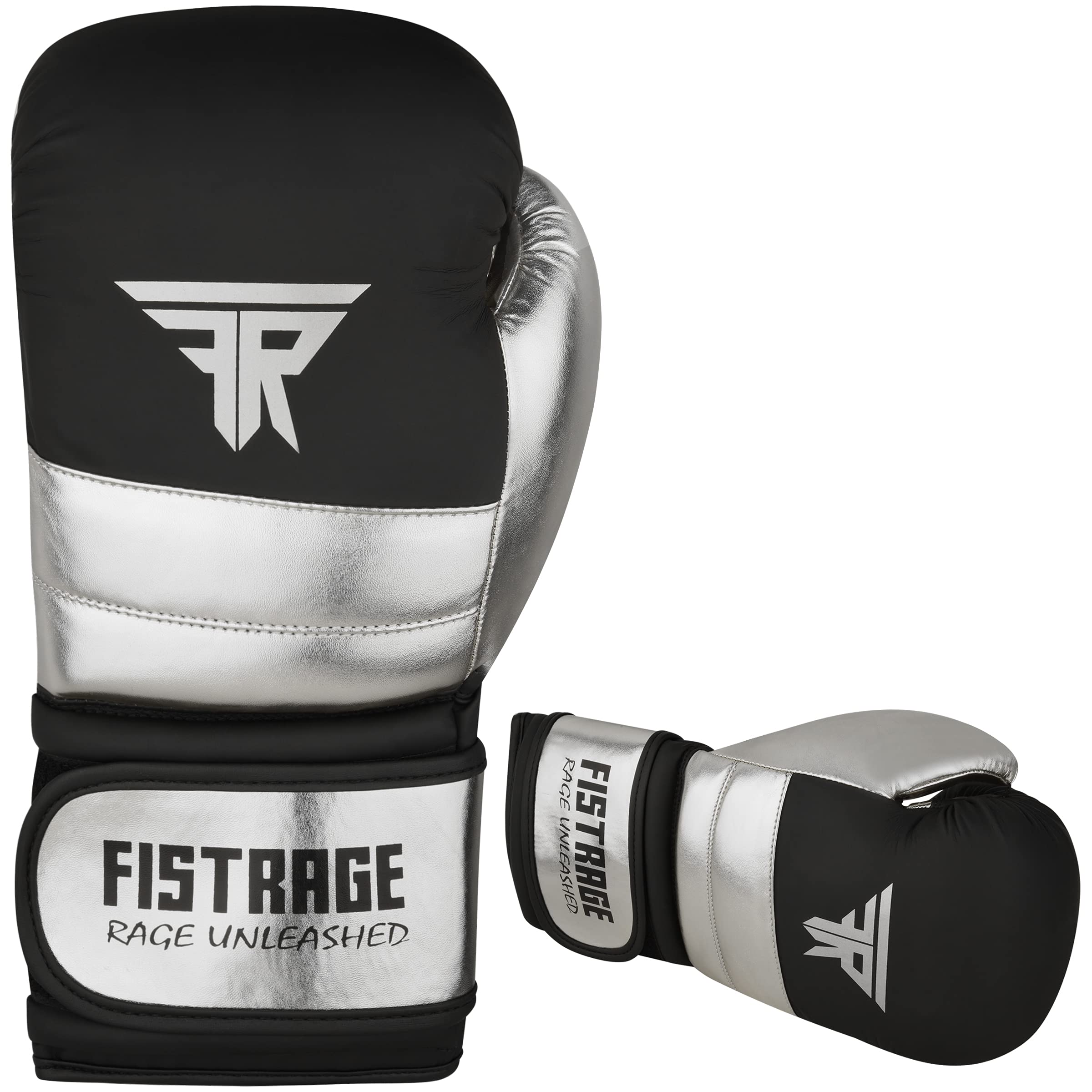 FISTRAGE - Guantoni da boxe in pelle metallizzata, per MMA, Muay Thai, kick boxing, sparring, guanti da allenamento per uomini e donne