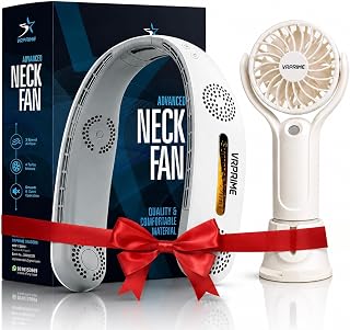 DRIFTX COMBO Portable Neck Fan Hand Fan Rechargeable | Neck Fan for Kitchen Women | 4 Turbo Motor 3 Speed Low Noise Motors... Price In India