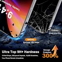 QHOHQ iPhone 16 Pro Max Edzett Üveg Képernyővédő Fólia Kamerával, Katonai Szabvány Védelem, Teljes Képernyős, 9H+ Keménység, Ujjlenyomatment 2