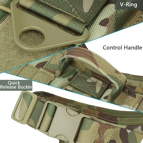 Miniatura 5 de Excelente elite spanker arnés de perro militar arnés de trabajo para perro chaleco de entrenamiento ajustable Molle chaleco de entrenamiento