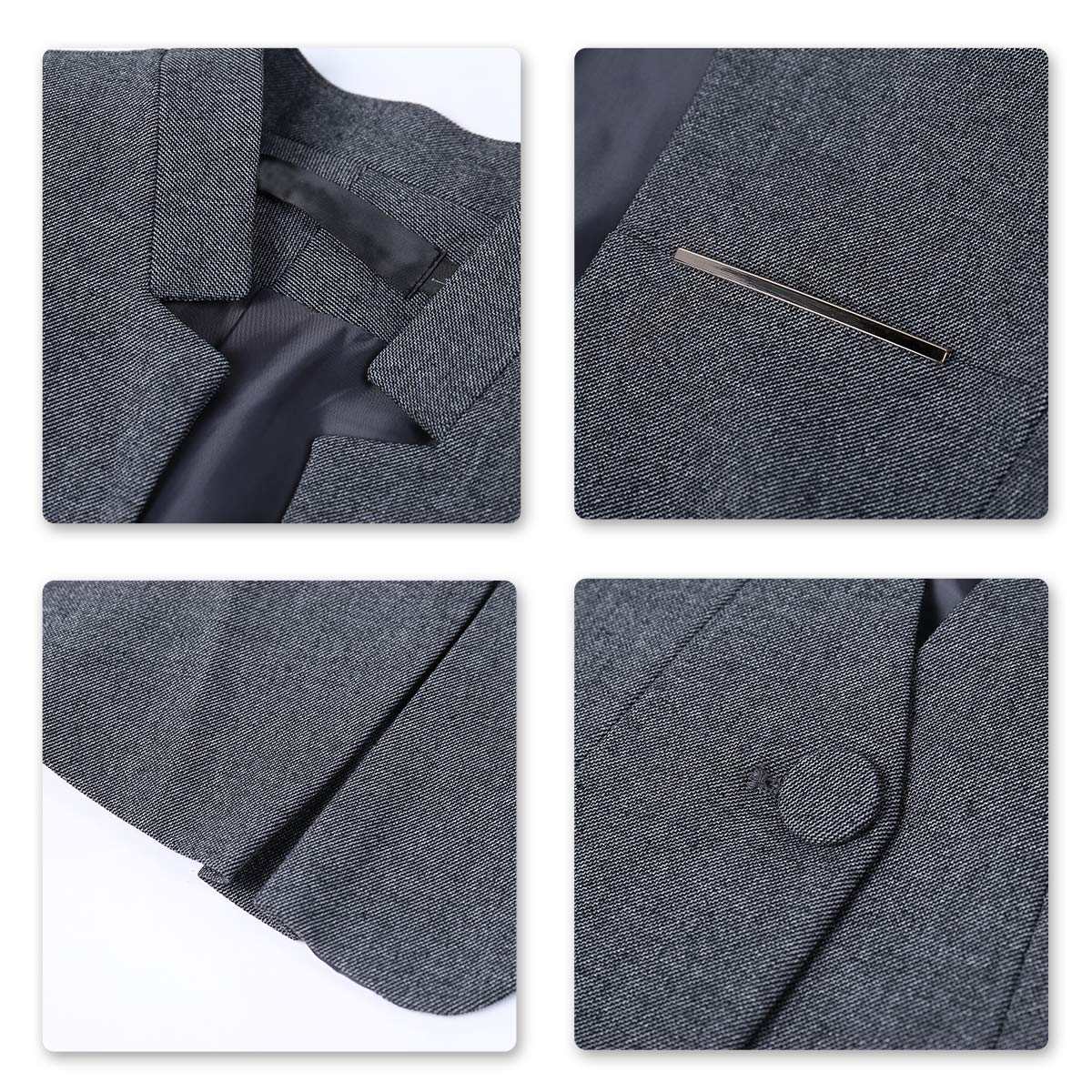 YYNUDA - Blazer da donna, slim fit, con bottone automatico, giacca corta, per ufficio