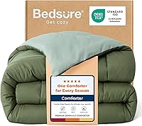 Vista 29 de Bedsure Edredones de edredón tamaño matrimonial, edredón acolchado alternativo, ultra suave y ligero, con 8 pestañas, lavable a máquina, 82 x 86