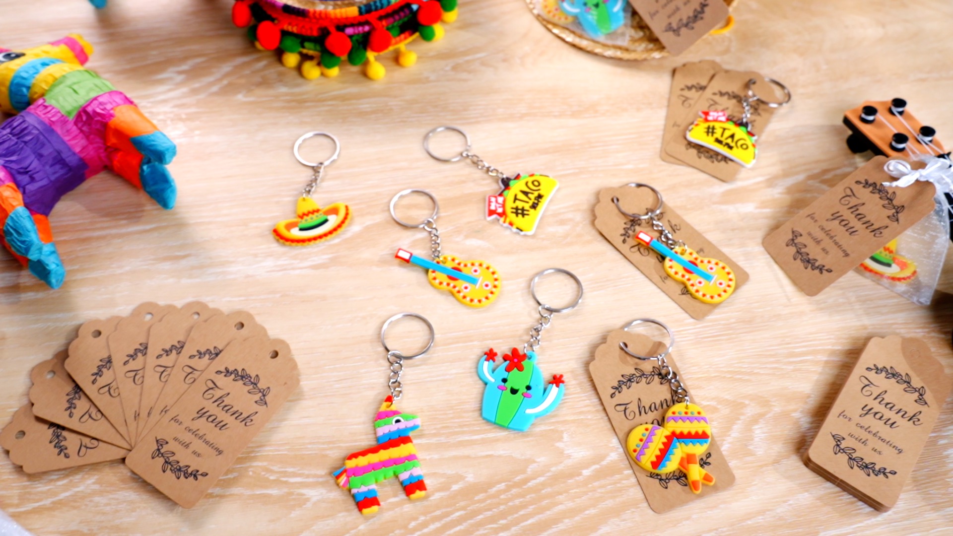Amazon.com: Sureio 108 Pcs Mexican Keychain Fiesta Party Return