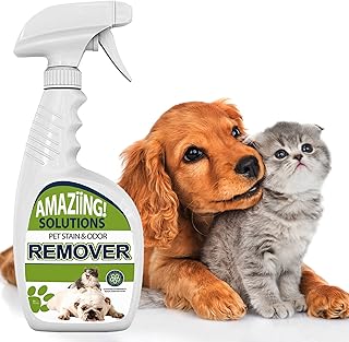Sponsored Ad - Amaziing Solutions Pet Stain and Odor Remover - Urine Smell & Stain Eliminator - Carpet Cleaner Spray for C...