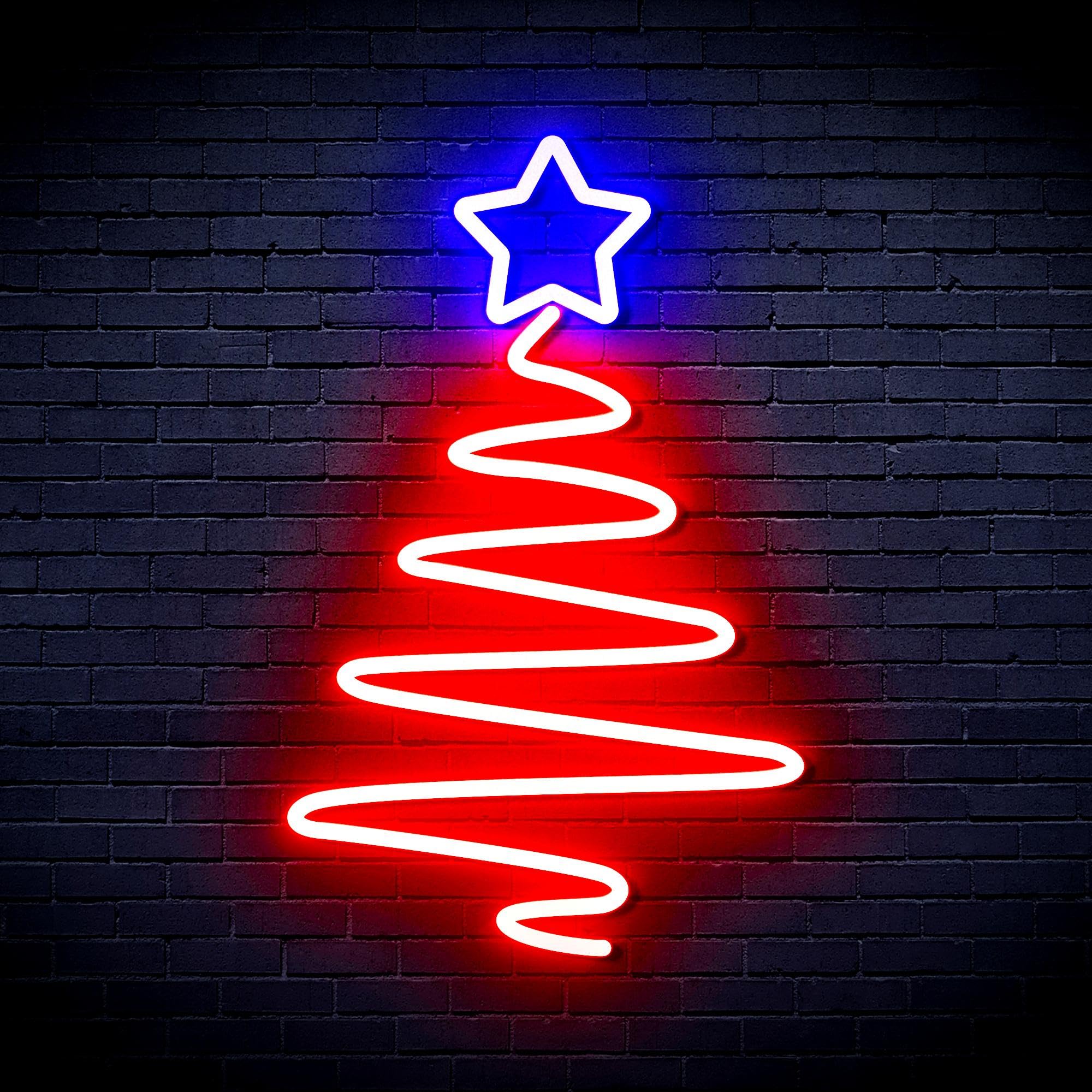 ADVPRO Modern Christmas Tree Flex Silicone LED Neon Sign - Red & Blue - st16s64-fnu0152-rb