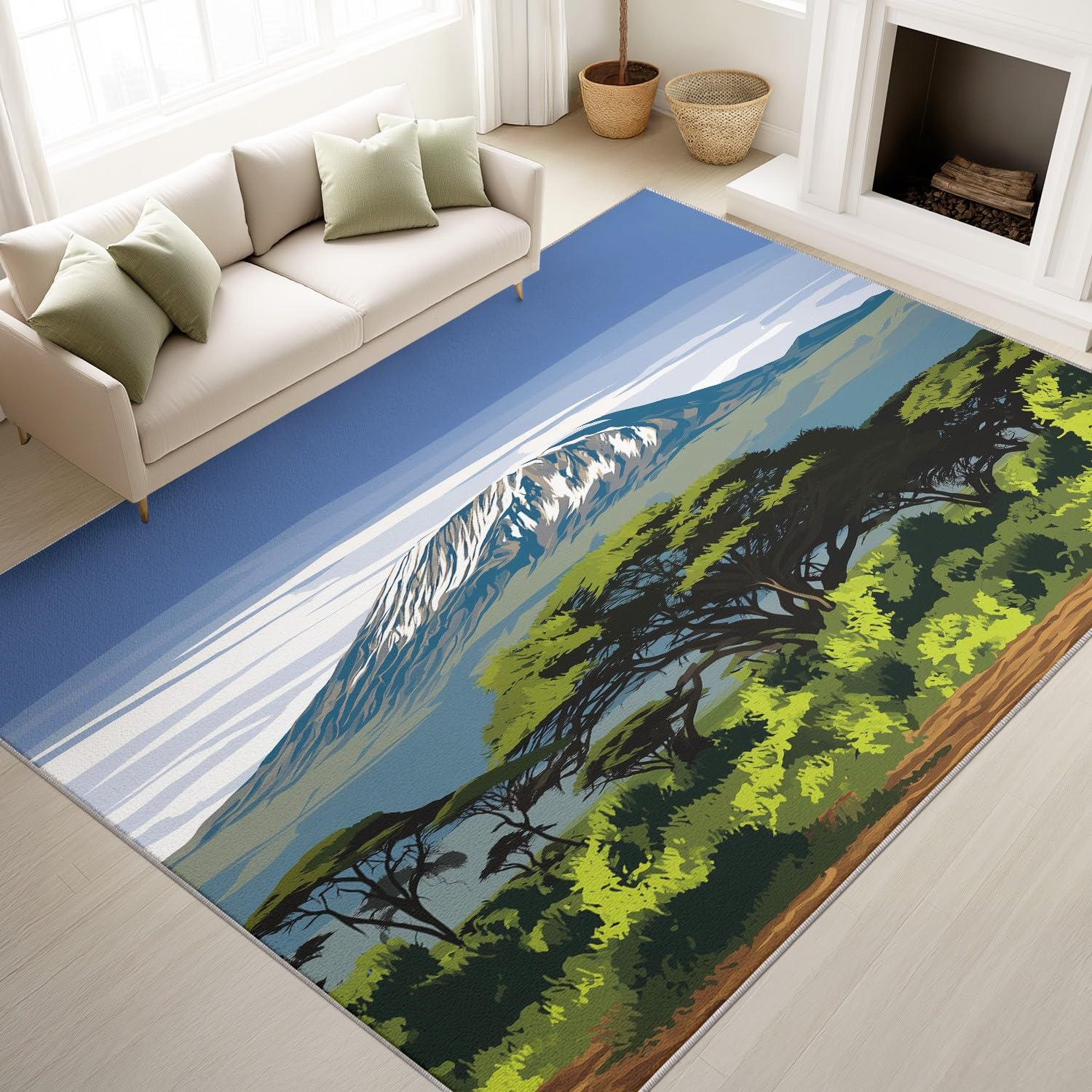 Tapis antidérapants 50x80 cm lavables motif Kilimandjaro pour sécuriser votre hall