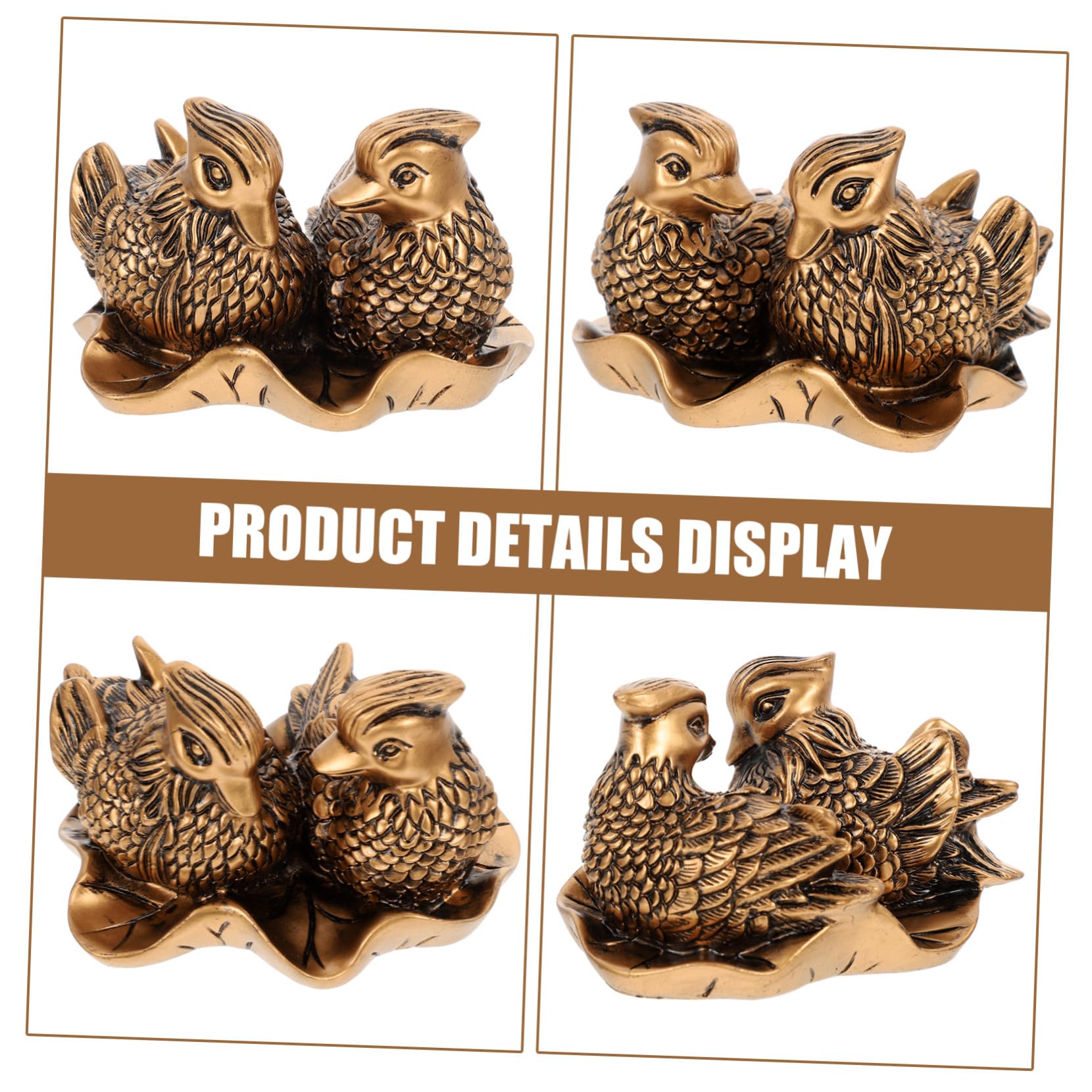 VICASKY 5 Stück Mandarinenente Figur aus Sicherem Resin Romantische Hochzeitsdeko und für Brautpaar Langlebige Skulptur mit Liebe Vögel Motiv Leicht und Vielseitig für Zuhause und Büro