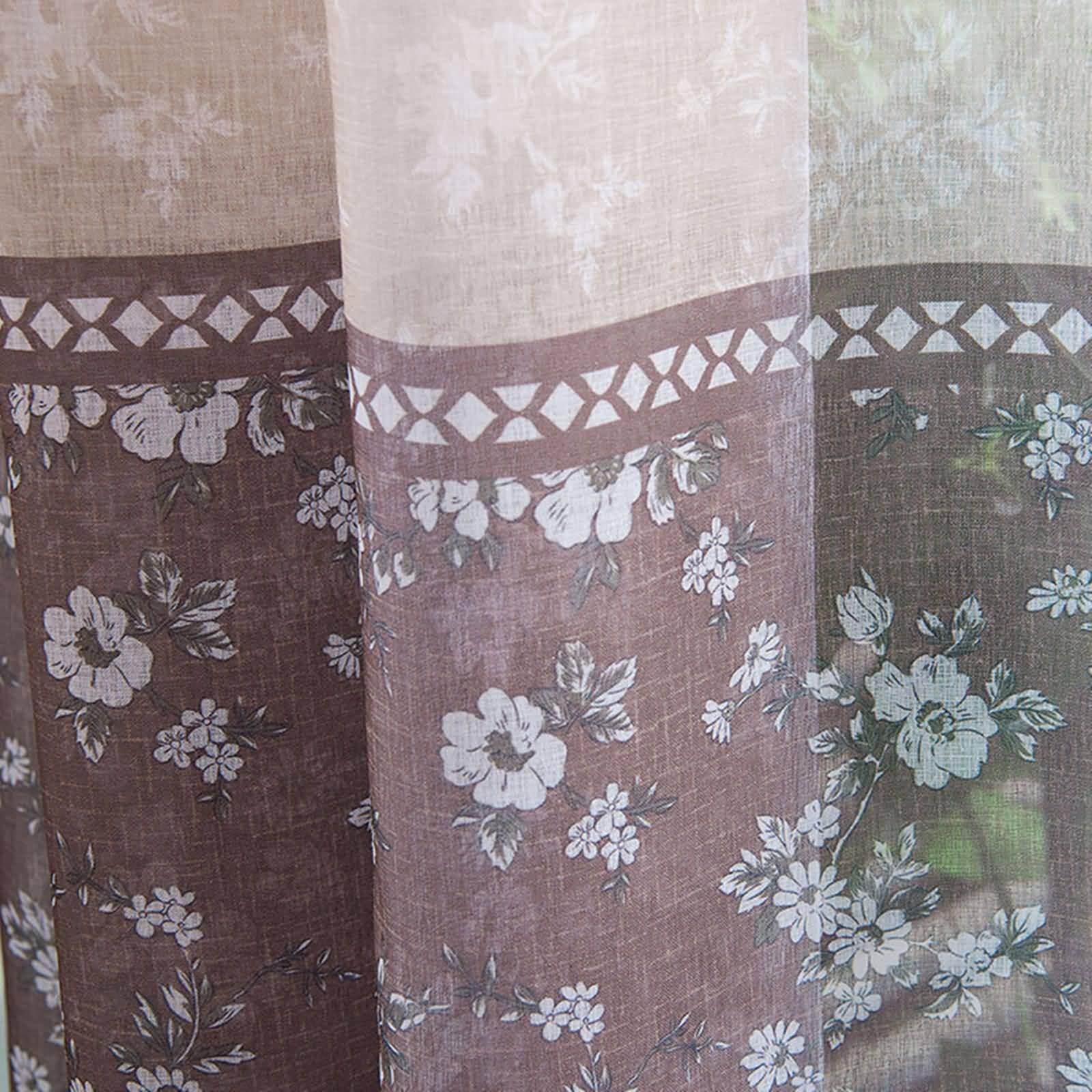 Rideaux Salon Moderne Lot de 2, Rideaux décoratifs Semi-Transparents à œillets en Patchwork à Motifs Floraux pour Le Traitement des fenêtres Salon/cuisine102 x 244 cm