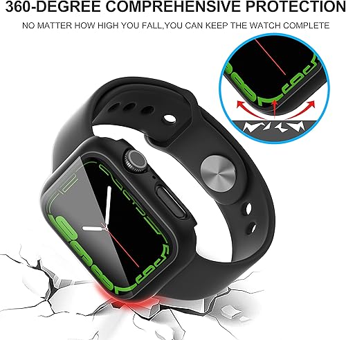 Vista 66 de Paquete de 2 fundas protectoras de pantalla de vidrio templado para Apple Watch Series 6/5/4/Series SE/SE 2/SE 3 de 1.575 pulgadas, funda protectora