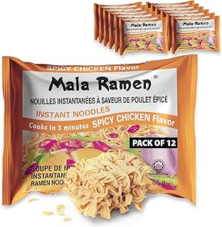 Club Supreme Ramen Instant Noodle - Spicy Chicken Noodles 85G (Pack of 12) 1.02 Kg - Cooks In 3 Minutes, White