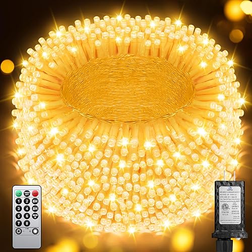 Miniatura 21 de 900 luces LED de Navidad de 355 pies, guirnalda de luces extra largas para exteriores, impermeables, temporizador y memoria, 8 modos regulables,