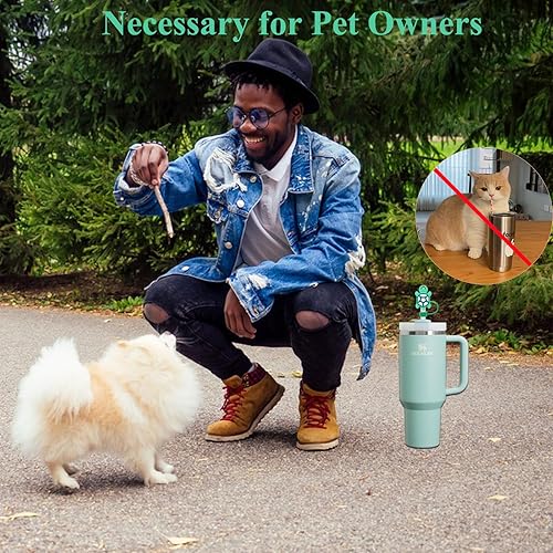 Miniatura 11 de Tapones de paja de sirena, 4 unidades, color rosa intenso, tapas para pajitas Stanley, cubierta de pajitas de silicona para popotes de 0.394 in