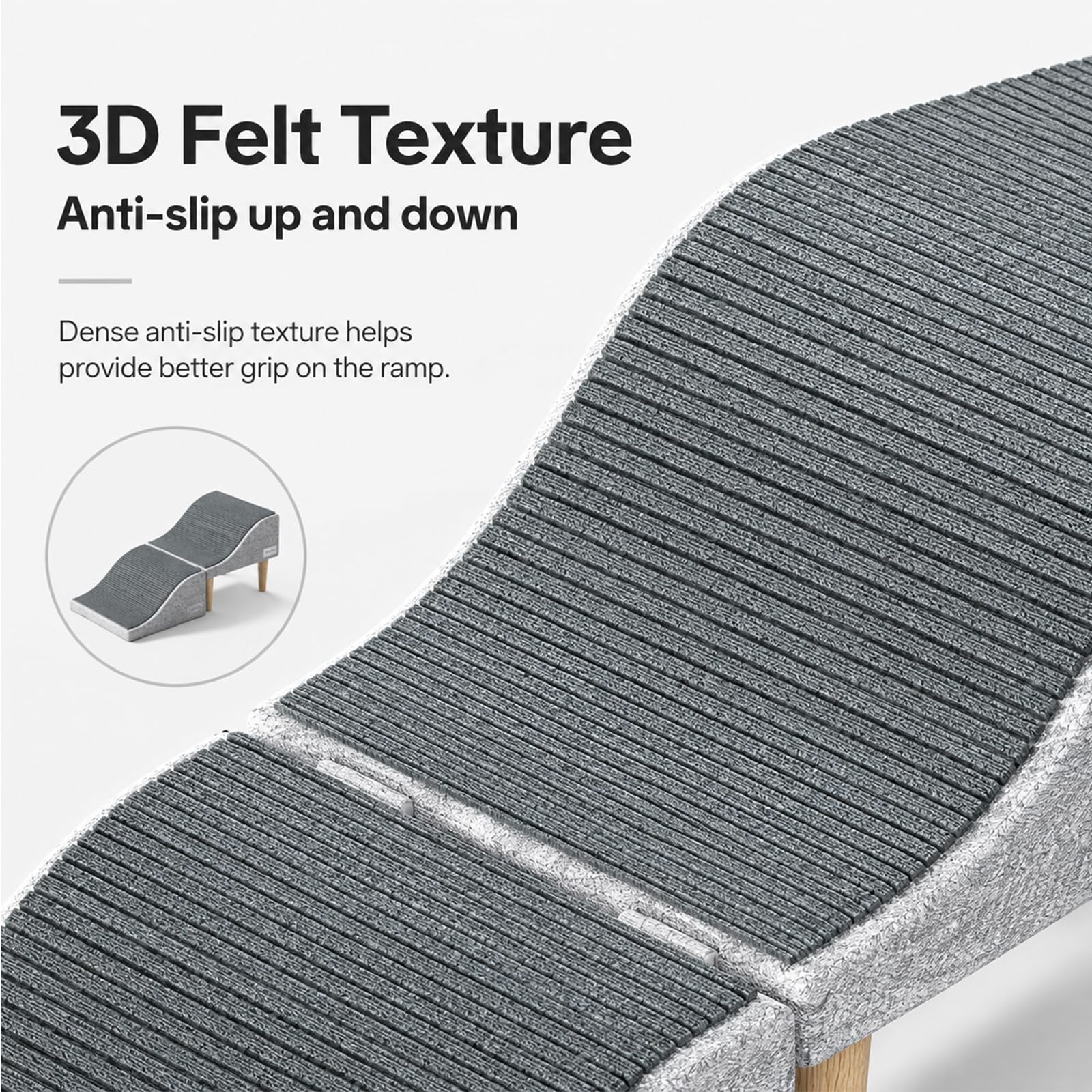 Rampa Cani | Scaletta Cani – Forma Ondulata 2-in-1 con Sgabello
