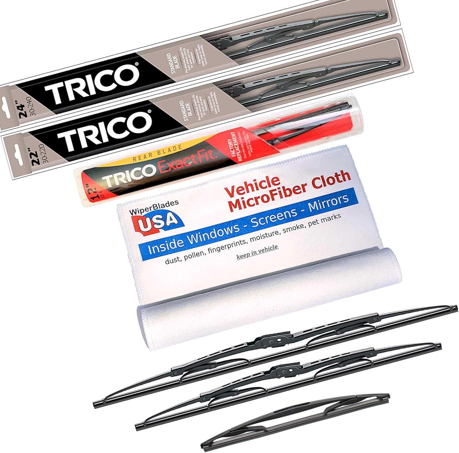 WiperBladesUSA Wiper Set compatible with Ford Flex 2012 (Set of 3) w/Rear Wiper Wiper Blades