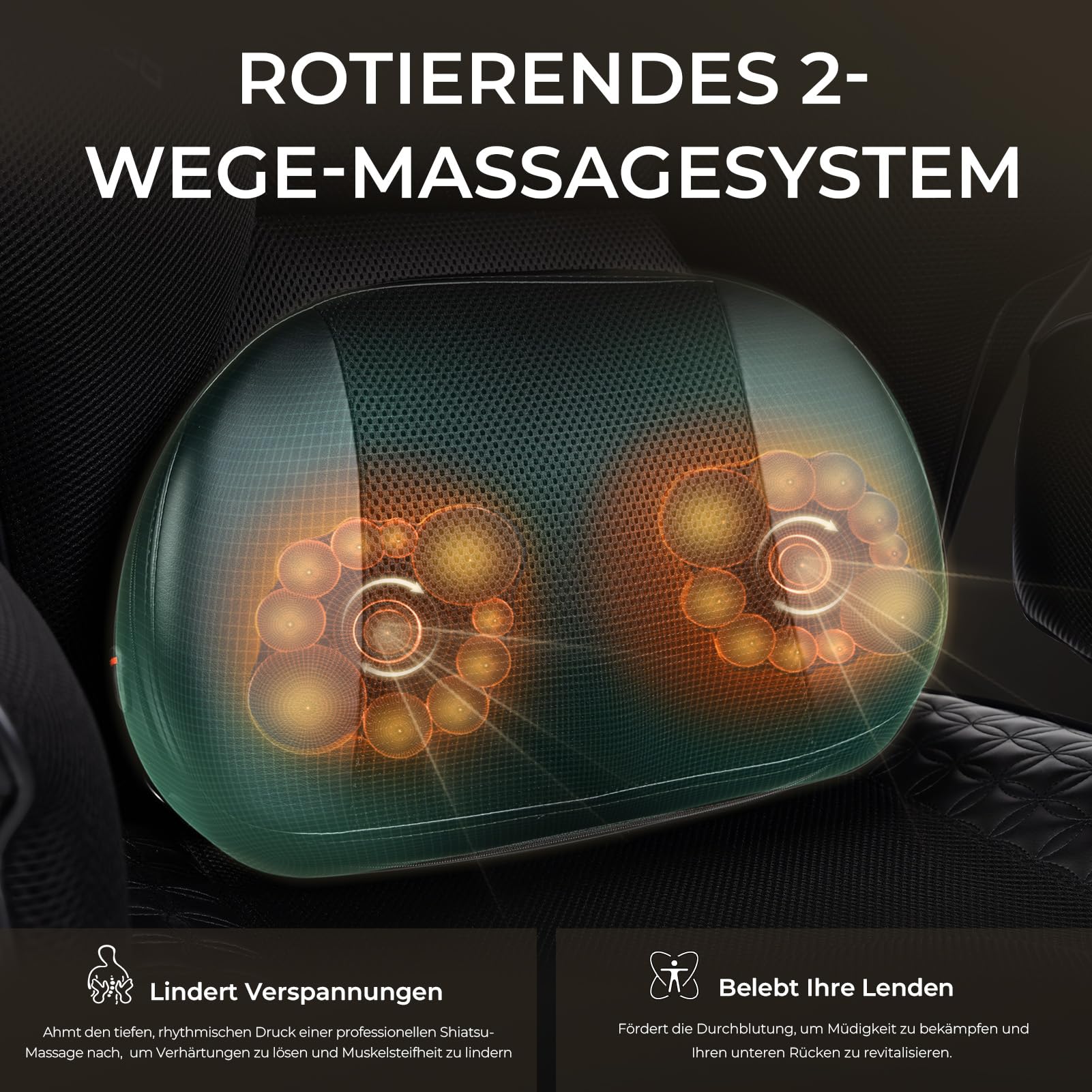 Dowinx XXL Bürostuhl mit Massage-Lendenkissen & Extra-Dicker Sitzpolsterung,Chefsessel mit Atmungsaktivem Mesh & Verstellbaren Armlehnen, Ergonomischer Schreibtischstuhl mit Fußstütze,Schwarz