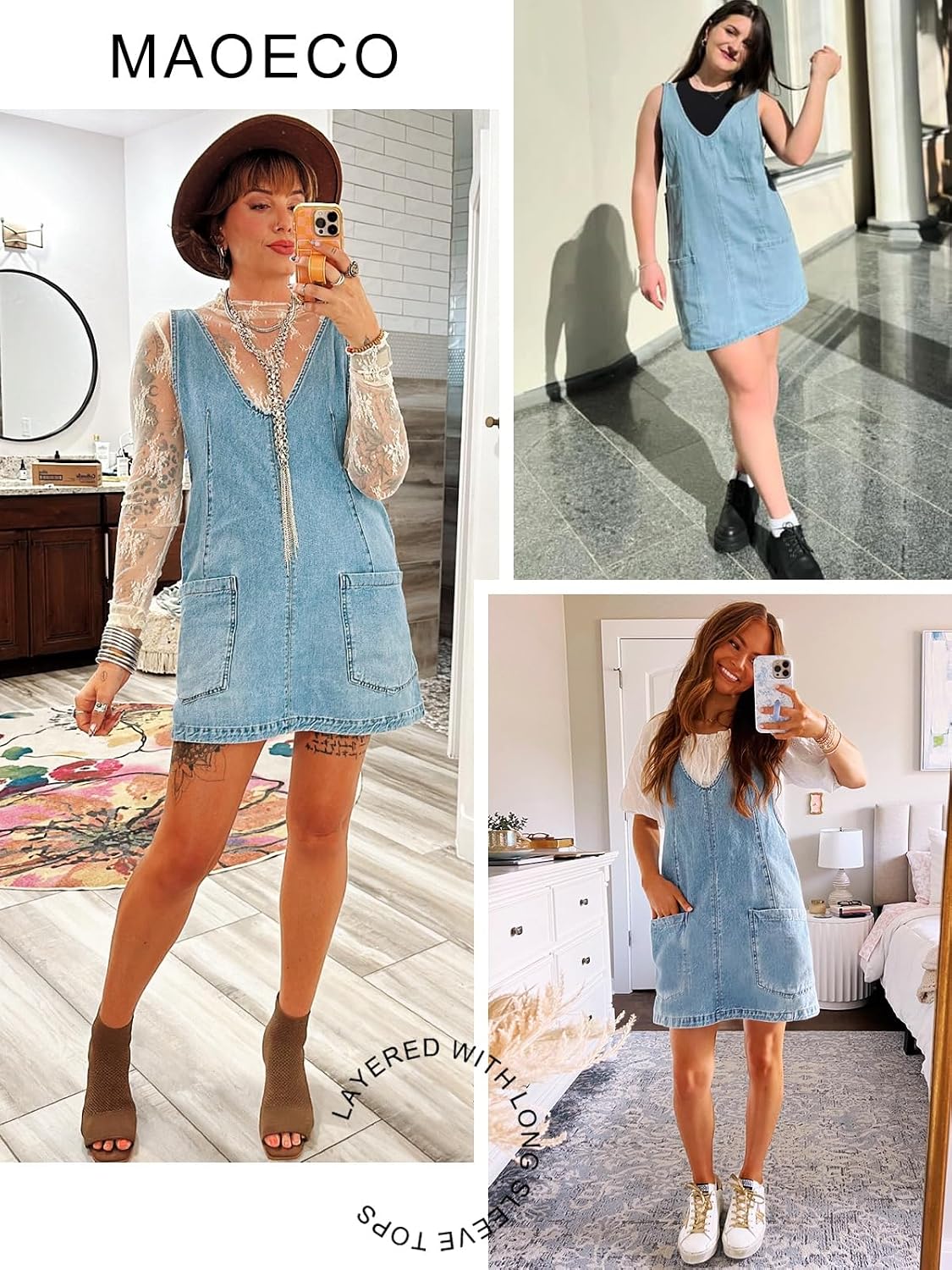 Women’s High Roller Overalls Denim Dress Loose Casual Mini Pinafore Jean Romper www.denim.fit 6 Women’s High Roller Overalls Denim Dress Loose Casual Mini Pinafore Jean Romper www.denim.fit 6