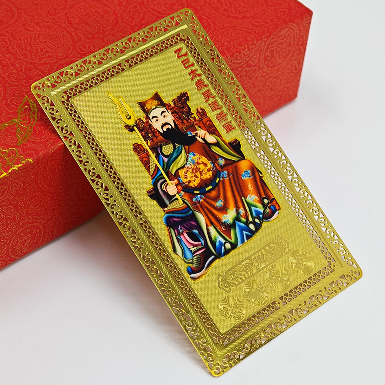 Amuleto d'oro Fengshui Tai Sui per buona fortuna ricchezza Armonia Fengshui Decor W5574