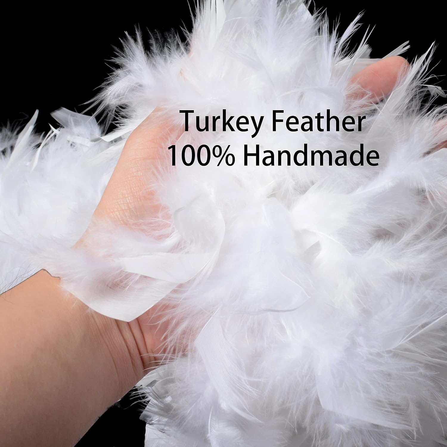 Ws&Wt 2 Yards 100 Grams Turkey Chandelle Feather Boa for Adult Women Costume Accessory Dress up Party Favors
