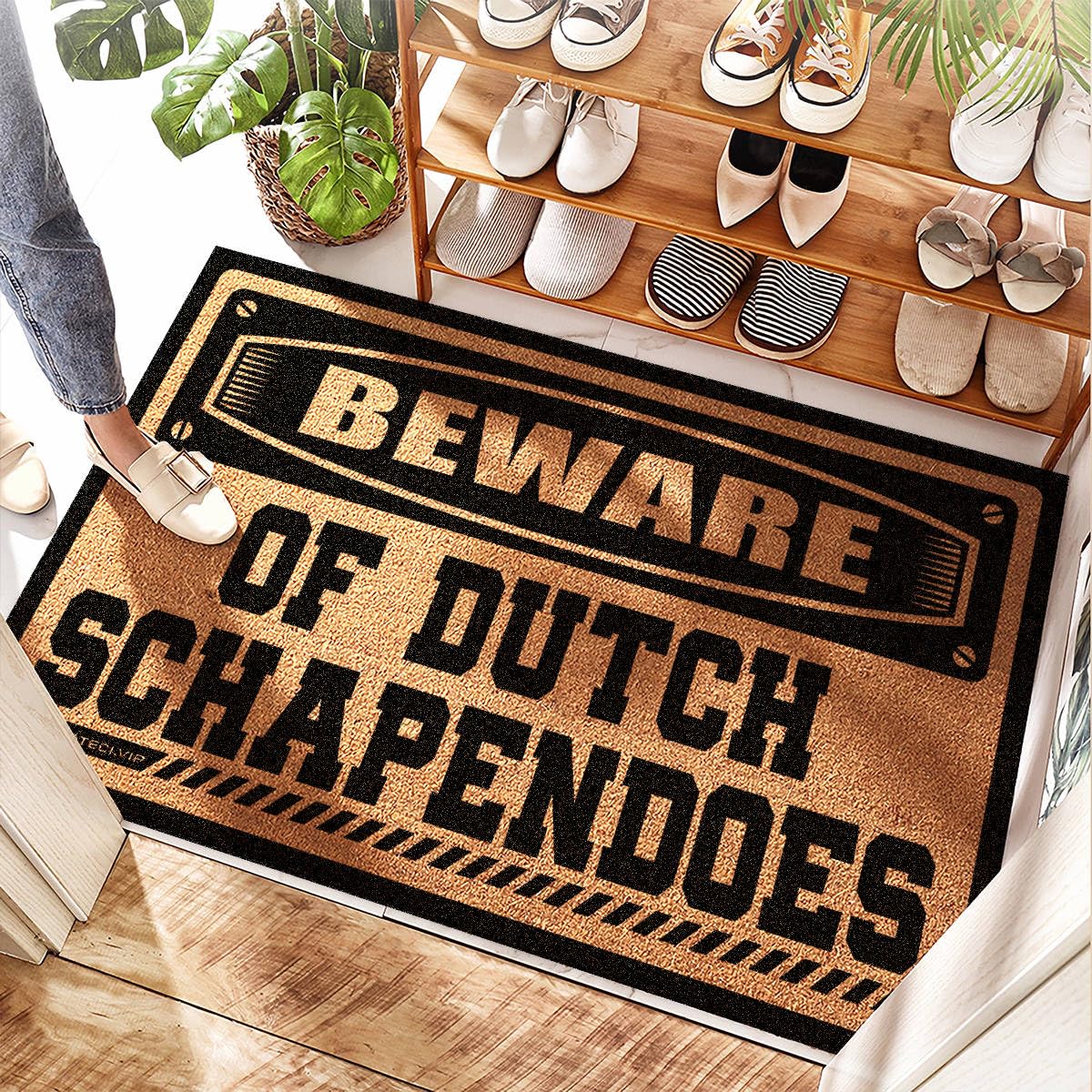 Tapis de propreté Dutch Schapendoes grand format coco pour sol propre de maison