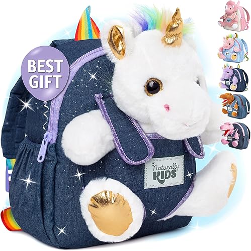 Miniatura 342 de Naturally KIDS - Juguetes de unicornio para niños y niñas de 2 a 3 años, regalos de cumpleaños, mochila de unicornio para niños pequeños 03 Unicornio