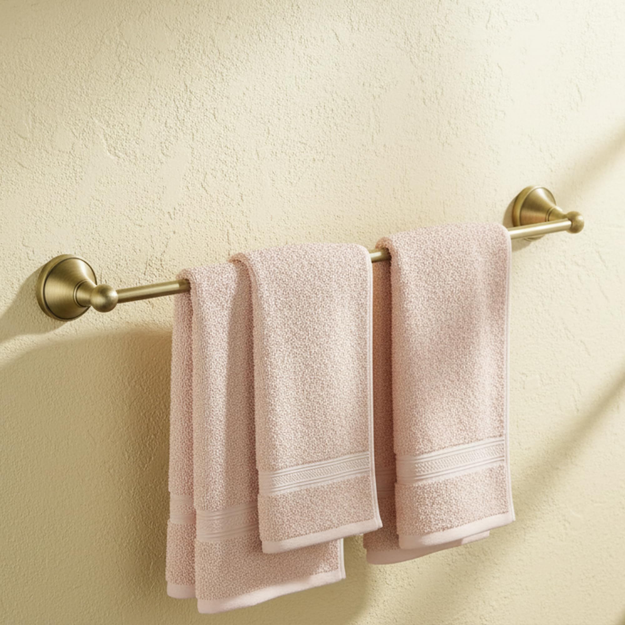 Flybath 3-teiliges Set – Toilettenpapierhalter, Ovaler Handtuchring und 60CM Handtuchhalter Antik Messing Gebürstete Wandmontage für Bad Küche Hotel