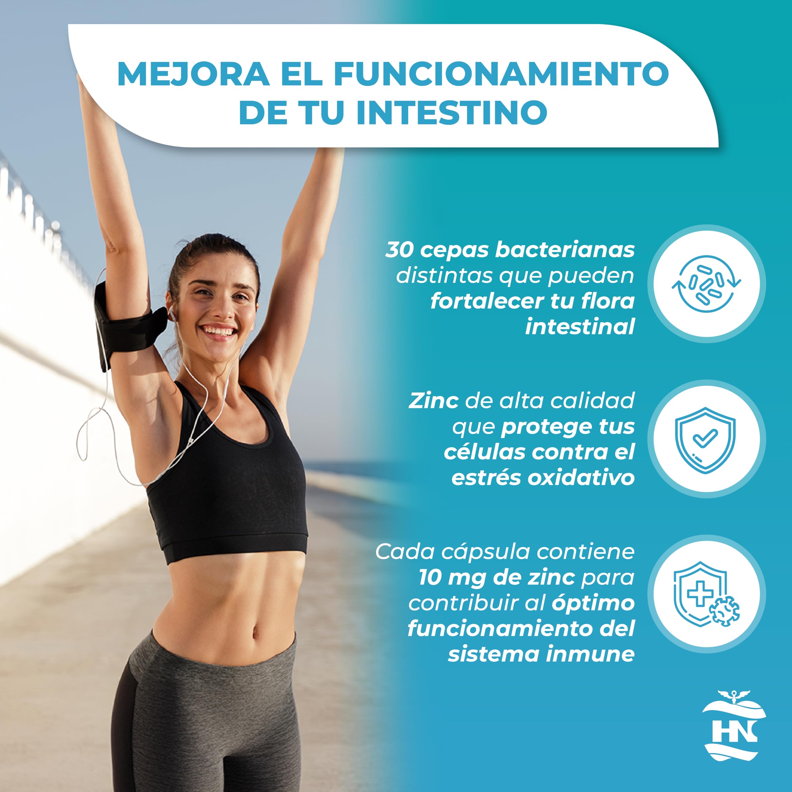 Probioticos y Prebioticos Intestinales 100 mil millones de UFC-30 Cepas Bacterianas Prebioticos y Probioticos con Zinc + Inulina Apoyo Inmunológico Probióticos para Flora Intestinal 90 Cáps (3 Botes)