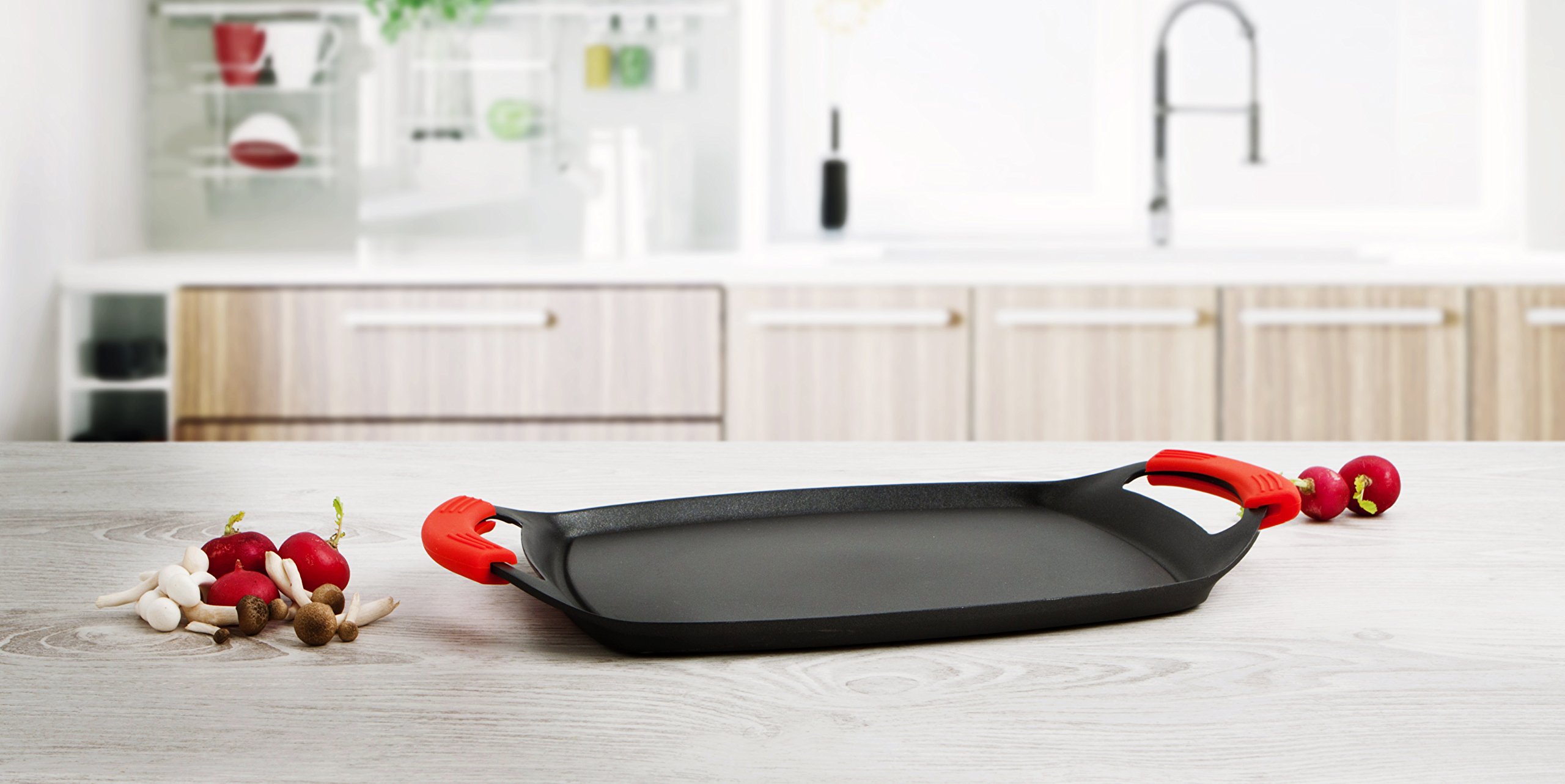 Quid Intense - Asador de aluminio fundido con mango plegable, 38 x 23 x 4 cm