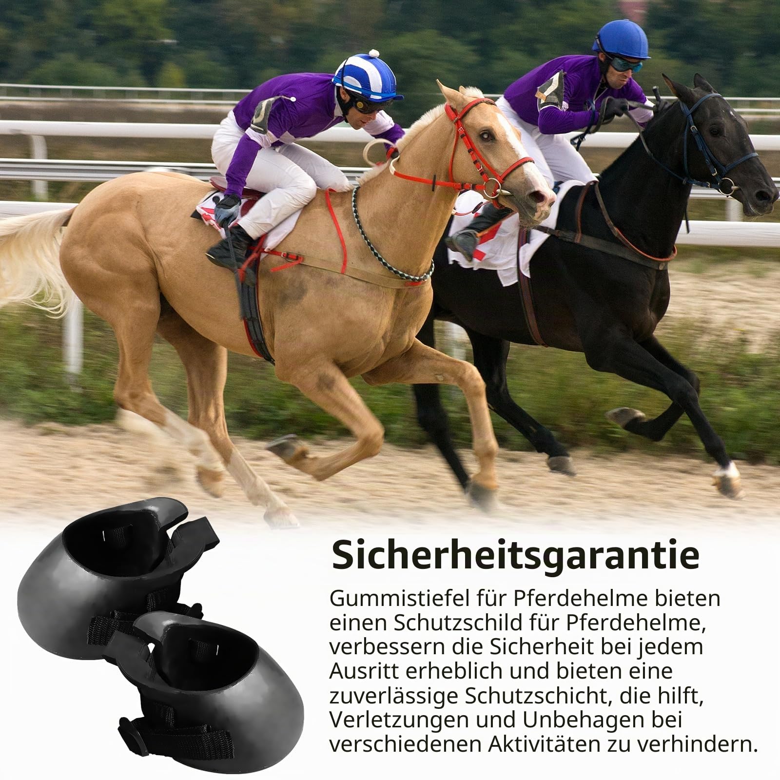 1 Paar Gummi Hufschuhe, Hufschutz für Pferde, Gummi Pferdestiefel Rutschfeste Schutzschuhe für Verletzte Hufe, Wundversorgung Entworfen für Anti-Rutsch und Verletzungsunterstützung (S)