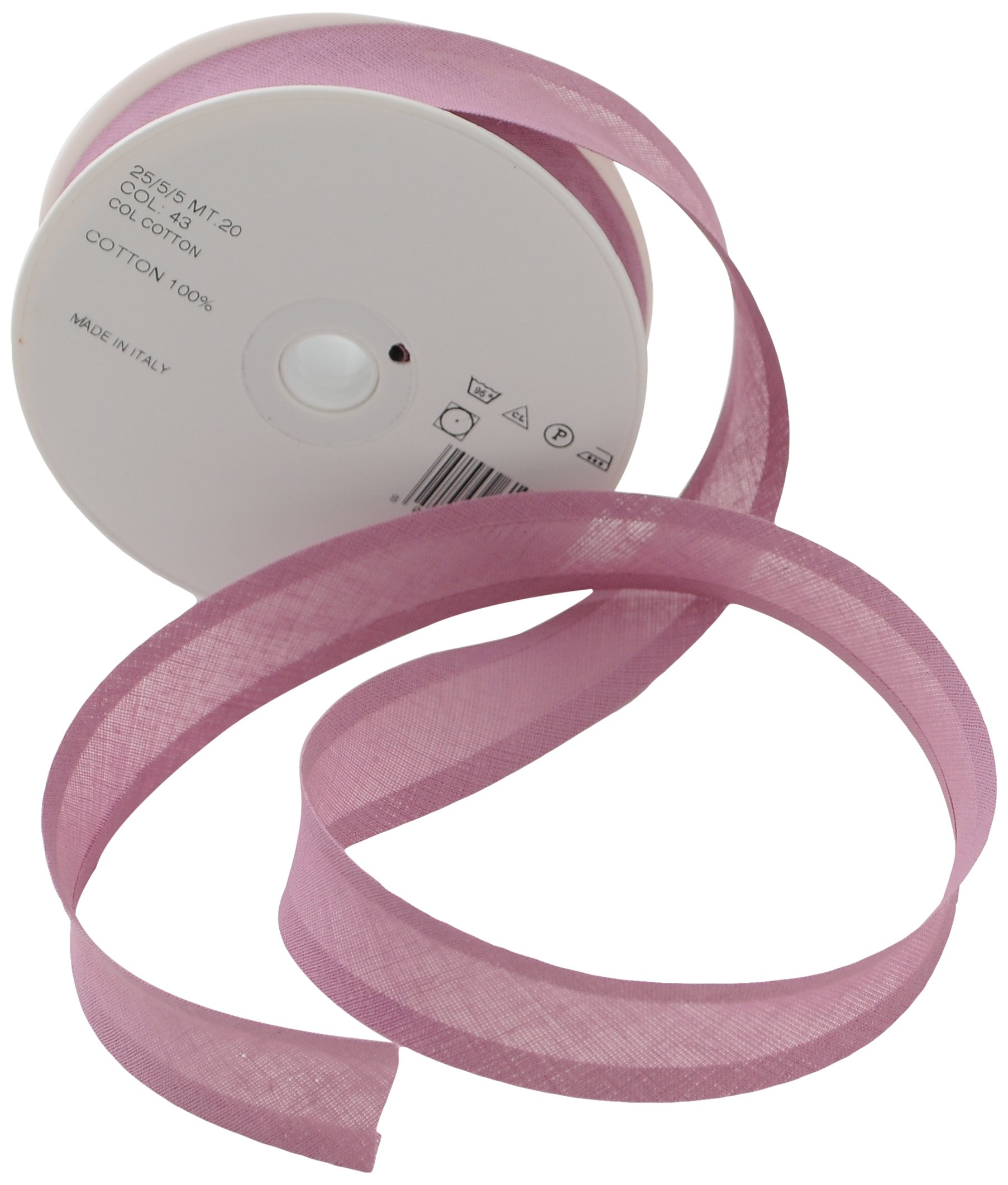 Inastri 25/5/5 mm Cotton Bias Binding, Mauve