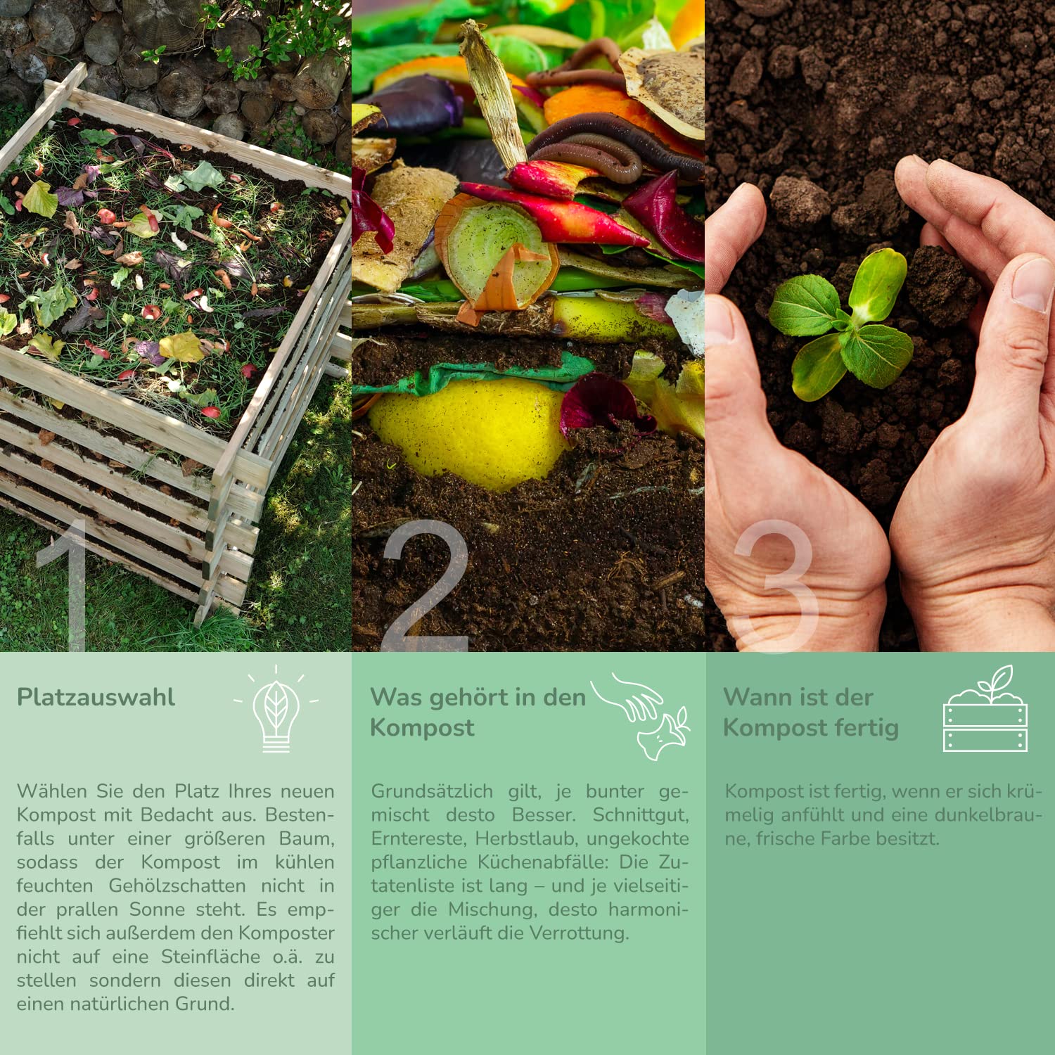 Komposter aus Holz 100x100x70cm, 480l Fassungsvermögen, Stecksystem Bausatz, kesseldruckimprägniert - Steckkomposter, Holzkomposter, ideal für Ihren Garten