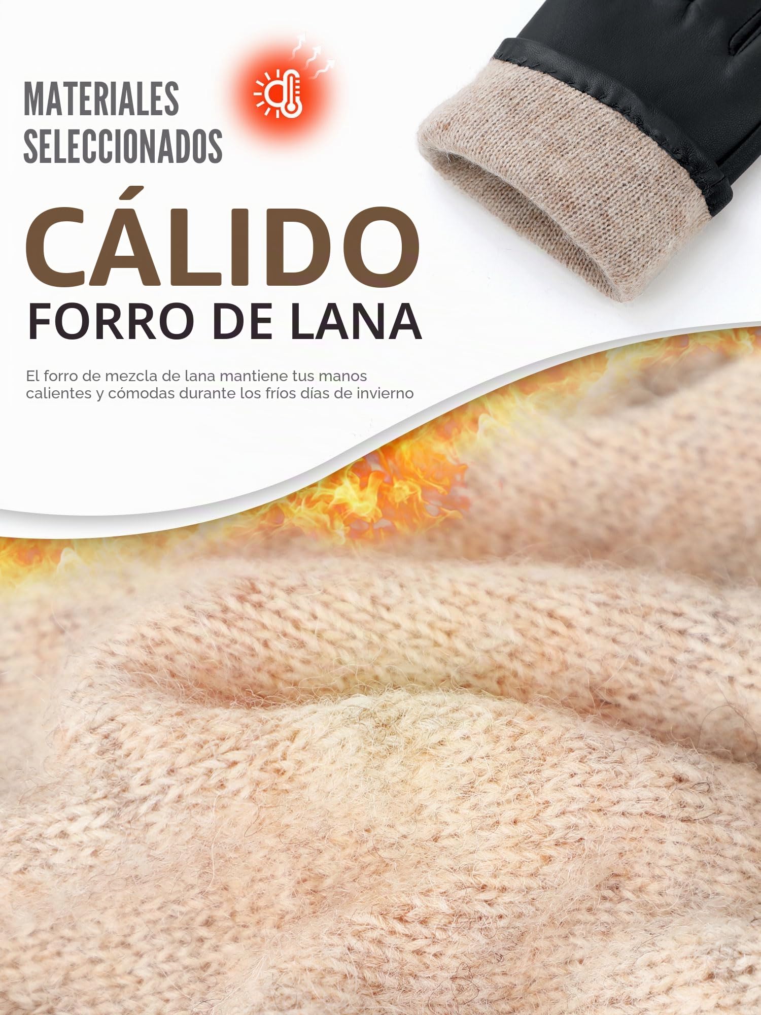 GSG SINCE 1998 Guantes de Mujer en Cuero Genuino | Guantes Táctiles y Cálidos con Forro de Lana o Imitación de Piel, Puños Fruncidos, Ideales para Conducir y