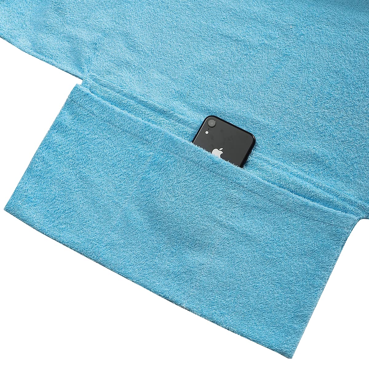 Muka Telo Da Spiaggia In Spugna Con Tasche Laterali, 73x215 Cm, Blu – Copri Sdraio Con Tasche Porta Oggetti, Antiscivolo